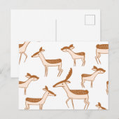 Deer Pattern Design Animal Cute Briefkaart (Voorkant / Achterkant)