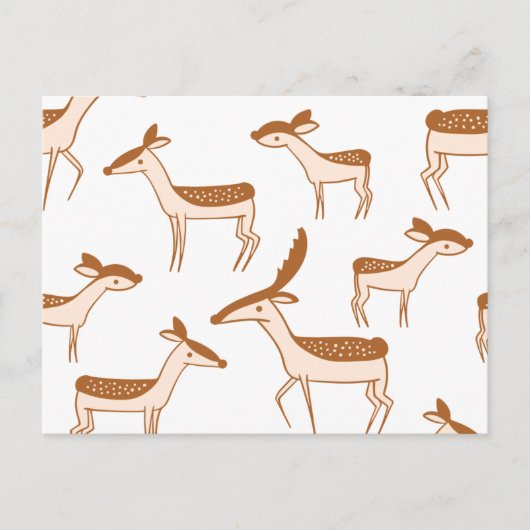 Deer Pattern Design Animal Cute Briefkaart (Voorkant)