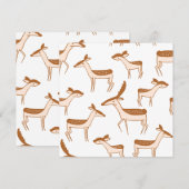 Deer Pattern Design Animal Cute Briefkaart (Voorkant / Achterkant)