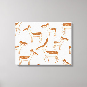 Deer Pattern Design Animal Cute Briefkaart Poster Canvas Afdruk