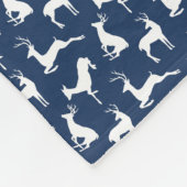 Deer Pattern in Navy Blue en White Fleece Deken (Hoek)