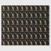 Deer Pattern Waterverf Rustige kerst Cadeaupapier (Vlak)
