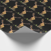 Deer Pattern Waterverf Rustige kerst Cadeaupapier (Hoek)