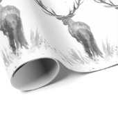 Deer Pattern-Waterverf Rustige kerstwrapping Cadeaupapier (Rol Hoek)