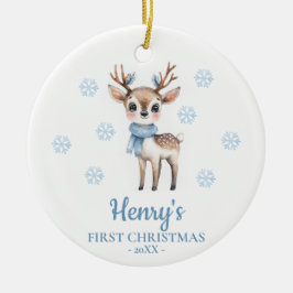 Deer Personalized Baby's First Christmas Keramisch Ornament