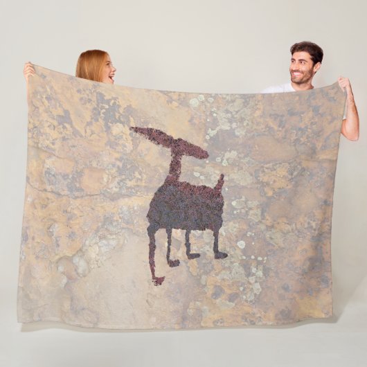 Deer Petroglyph Rinconada Canyon NM Fleece Deken (In situ)