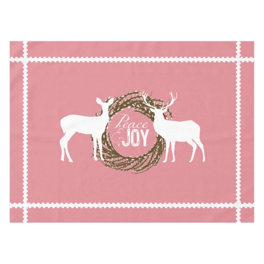 Deer Pink Peace Joie Wreath Nappe (Devant (Horizontal))