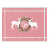 Deer Pink Peace Joy Wreath Tablecloth Tafelkleed (Voorkant (Horizontaal))