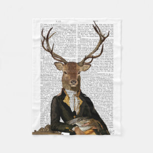 Deer Portrait Fleece Deken