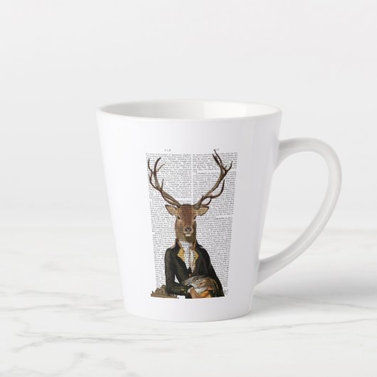 Deer Portrait Latte Mok (Rechts)