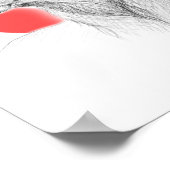 Deer portret Rode cirkel Dierkunst Poster (Hoek)