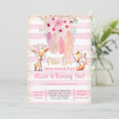 Deer, renard, invitation d'anniversaire de fille a (Debout devant)