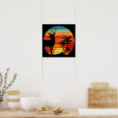 DEER RETRO SUNSET POSTER (Keuken)