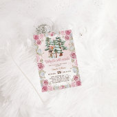 Deer Roze Baby Meisje Douche Kaart