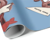 Deer Santa Wrapping Paper Cadeaupapier (Rol Hoek)