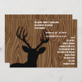 Deer Silhouette Bois Grain de mariage Invitation (Devant / Derrière)