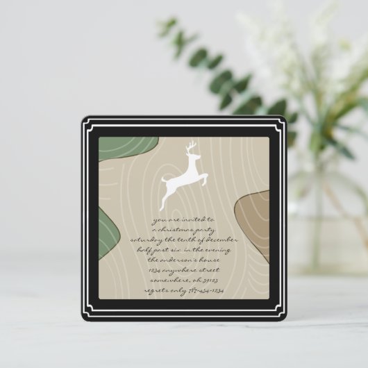 Deer Silhouette Dîner de Noël Invitations (Debout devant)
