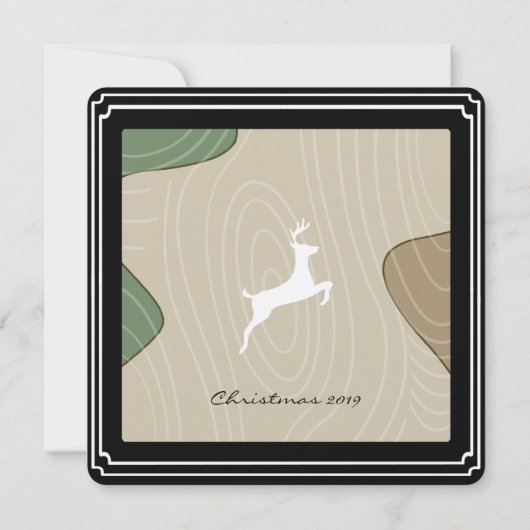 Deer Silhouette Dîner de Noël Invitations (Dos)