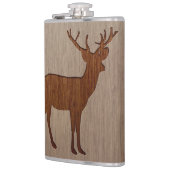 Deer silhouette gegraveerd op houtafbeelding heupfles (Links)