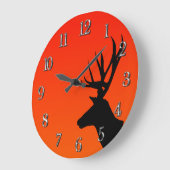 Deer Silhouette in de Sunset Grote Klok (Hoek)