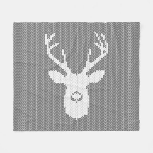 Deer Silhouette in het kerstfeest.. Ugly Sweater K Fleece Deken (Voorkant (Horizontaal))