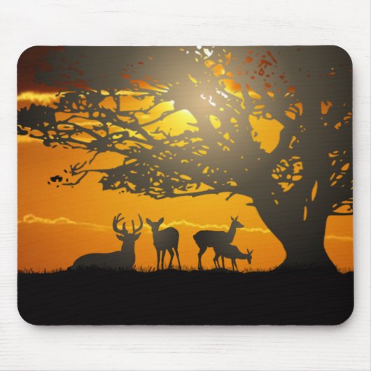 Deer Silhouette Muismat (Voorkant)