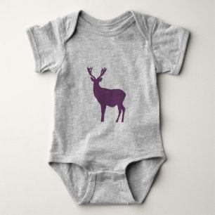 Deer silhouette Paarse stag Eenvoudig elegant Romper