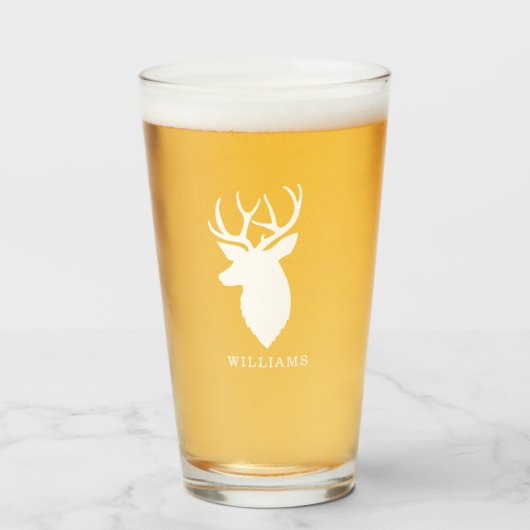 Deer Silhouette persoonlijk Glas (Voorkant gevuld)