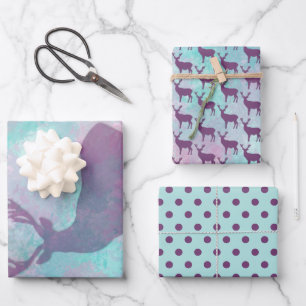 Deer silhouette Stippen patroon schattige pastelkl Inpakpapier Vel