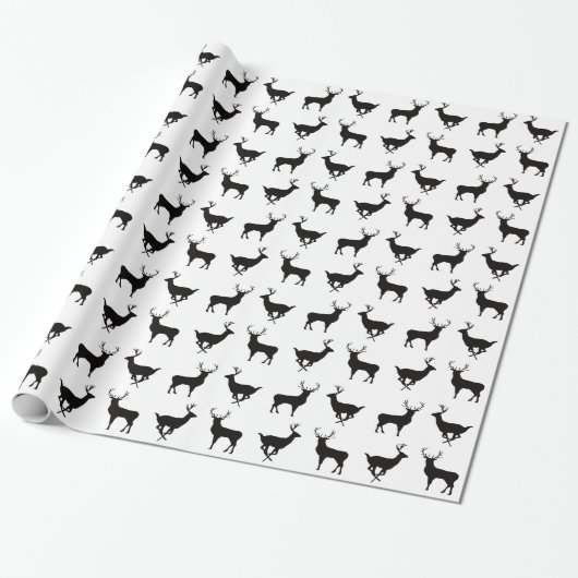 Deer Silhouette Wrapping Paper Cadeaupapier (Uitgerold)