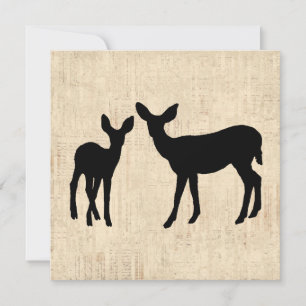 Deer Silhouettes  Animal Deer Artwork Feestdagenkaart