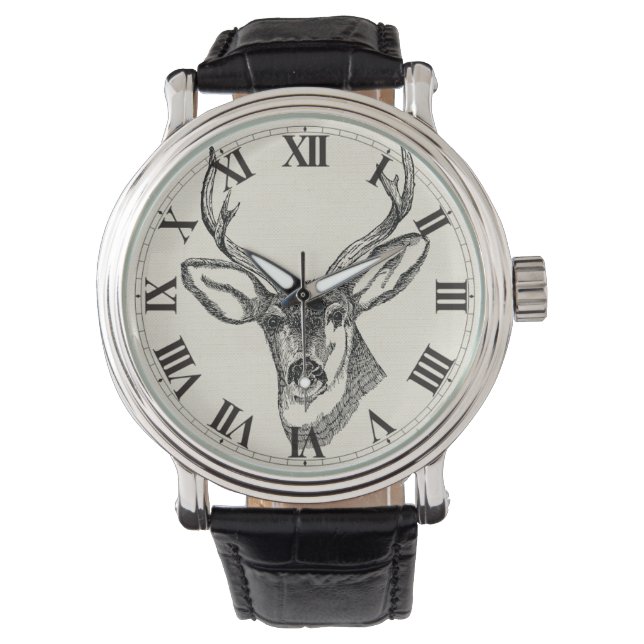 Deer Sketch Horloge (Voorkant)