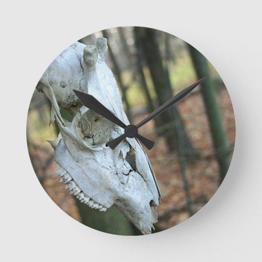 Deer Skull Clock Ronde Klok (Voorkant)