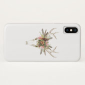 Deer Skull & Flowers Case-Mate iPhone Case (Achterkant (horizontaal))