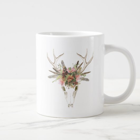 Deer Skull & Flowers Extra Grote Beker (Rechts)