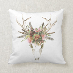 Deer Skull & Flowers Kussen