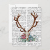 Deer Skull met bloemen 2 Briefkaart (Voorkant / Achterkant)