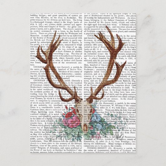 Deer Skull met bloemen 2 Briefkaart (Voorkant)