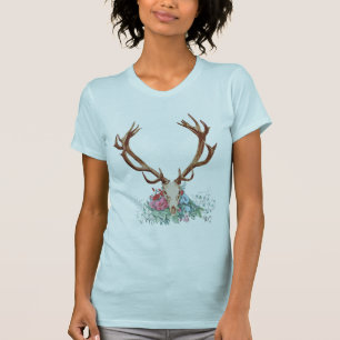 Deer Skull met bloemen 2 T-shirt