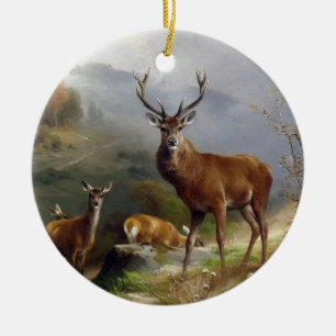  deer Stag - Animals Old Illustration Art Keramisch Ornament