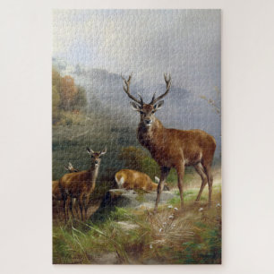 deer Stag - Animals Old Illustration Art Legpuzzel