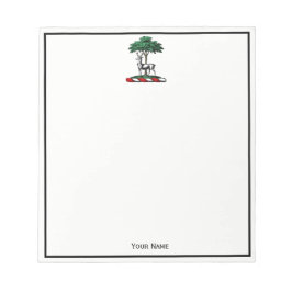 Deer Stag by Tree Heraldic Crest Emblem Notitieblok