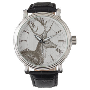 Deer Stag Hunter Watch Horloge