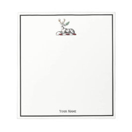 Deer Stag met Fern Heraldic Crest Emblem Notitieblok