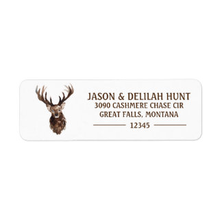 Deer Stag Rustic Forest Hunting Return-adres Etiket