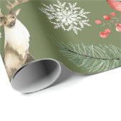 Deer Stag Woodland met kerst Cadeaupapier (Rol Hoek)