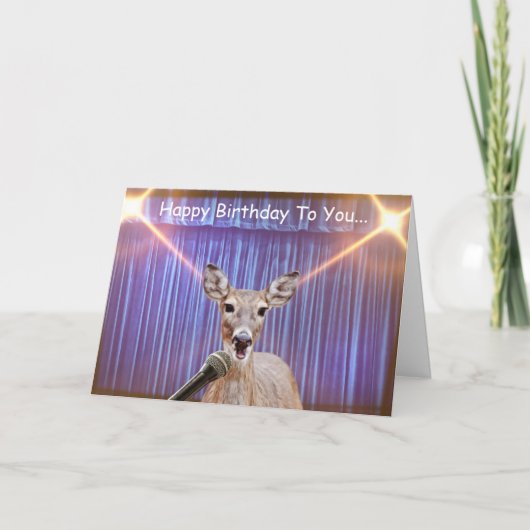 Deer Stage Spotlight Birthday Kaart (Voorkant)