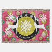 Deer Stippen en Snowflake Orbs Holiday Throw Deken (Voorkant)
