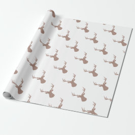 Deer - strips - bruin en wit. cadeaupapier