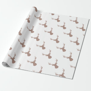 Deer - strips - bruin en wit. cadeaupapier